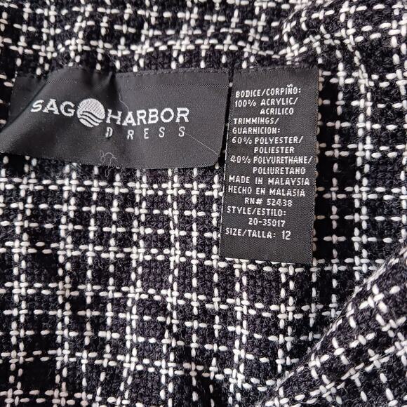 VINTAGE Y2K Blazer Jacket Size Large Black and White Plaid - Picture 4 of 4